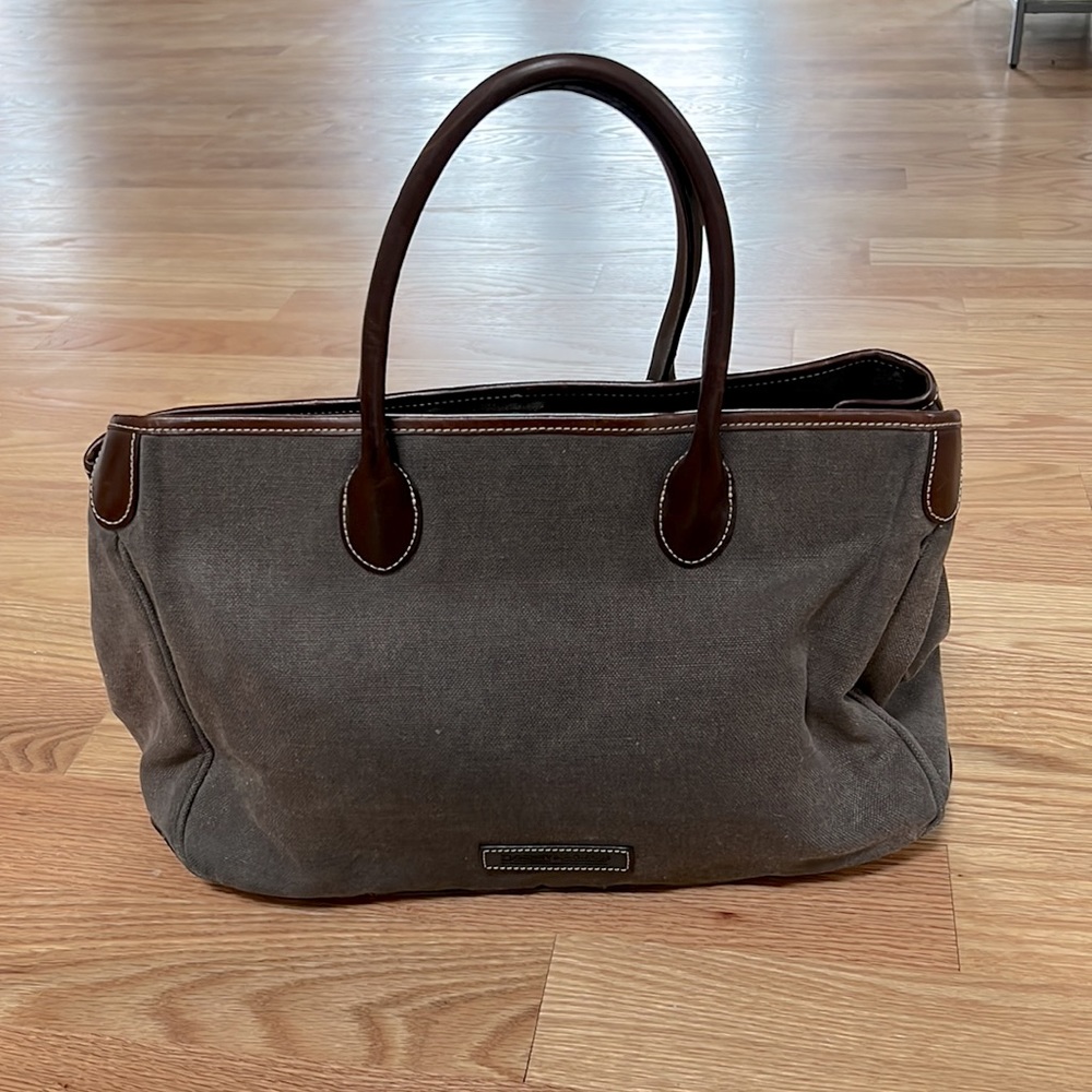 Dooney & Burke Brown Canvas and Leather tote